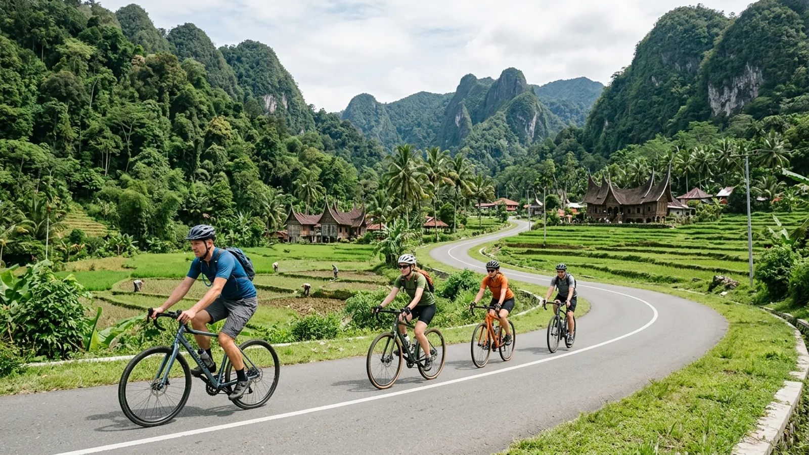 Cycling Tour Bukittinggi: Kamang, City Ride & Harau