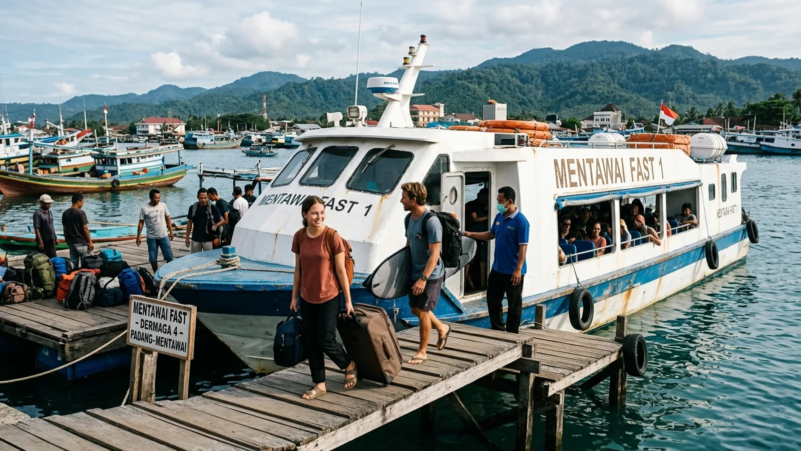 Cara ke Mentawai dari Padang ferry surfboard transit