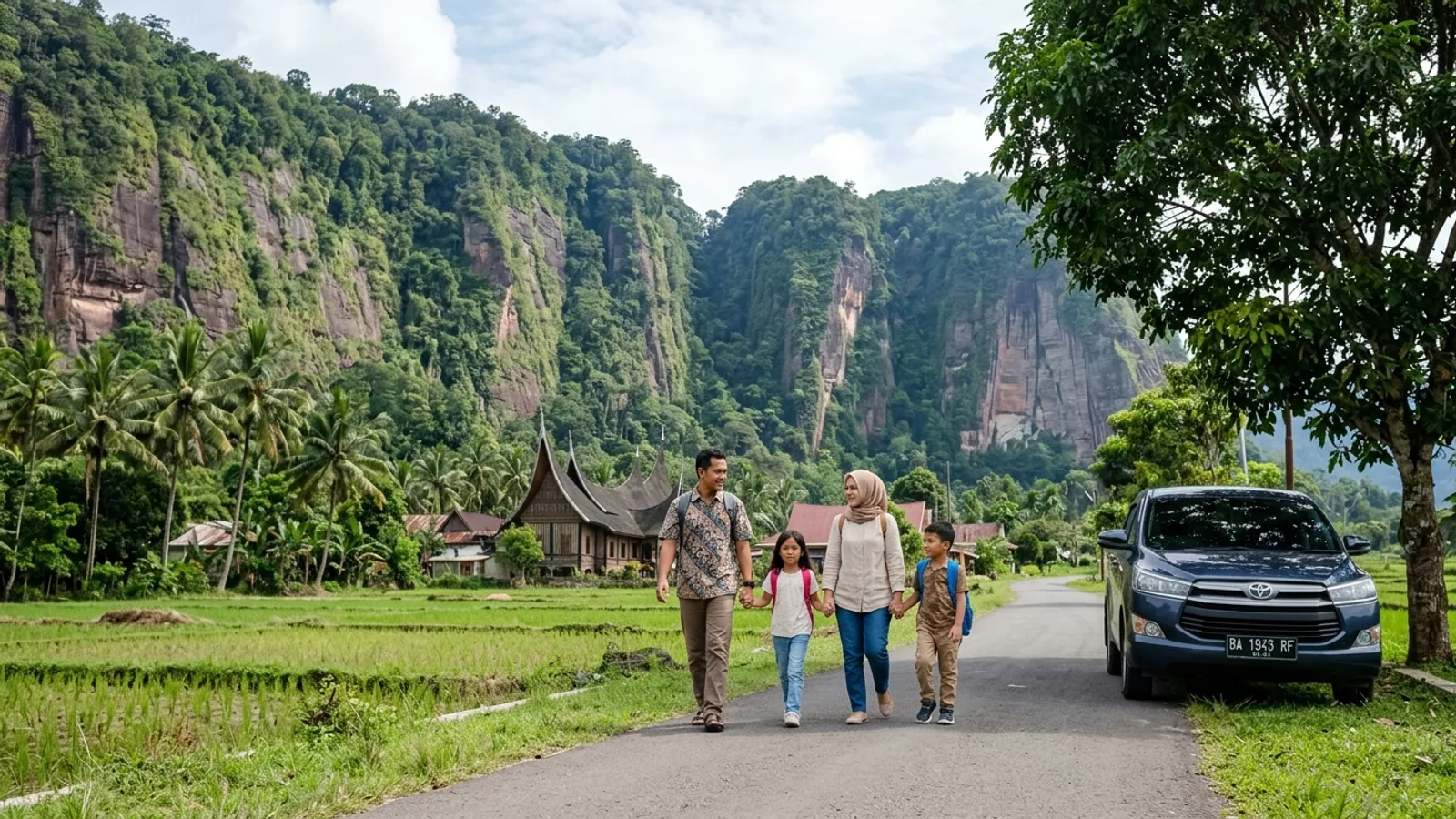 Traveler menikmati itinerary Sumatera Barat 3 hari 2 malam di rute Padang Bukittinggi dan Harau