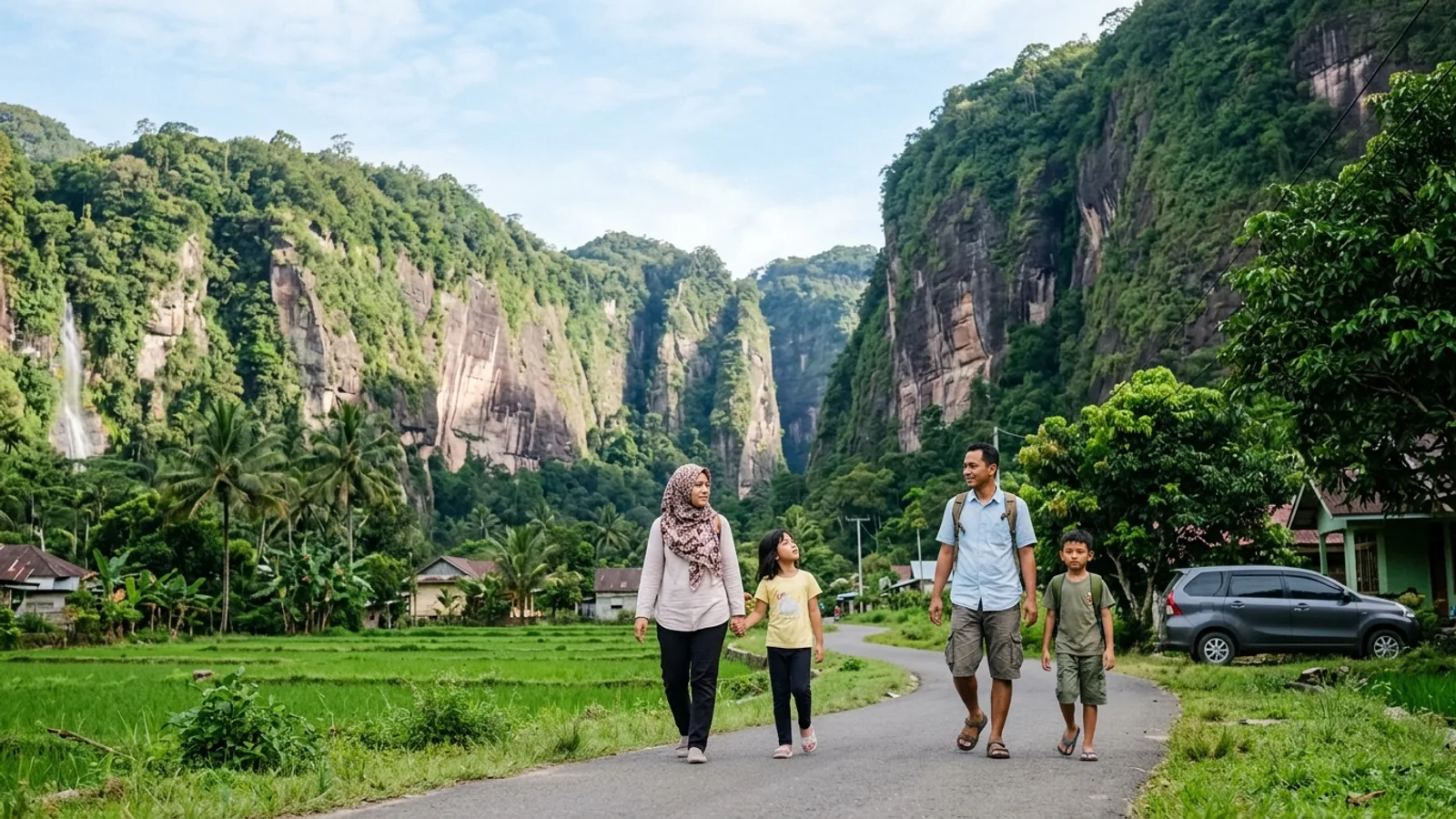 Wisata Lembah Harau untuk first timer dengan suasana tebing hijau dan perjalanan santai