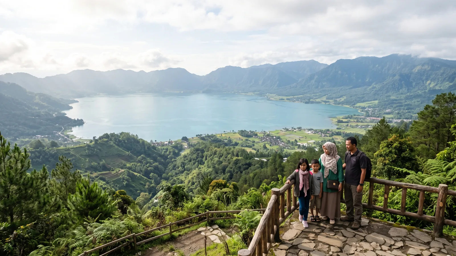 Pemandangan Danau Maninjau dari kawasan Puncak Lawang