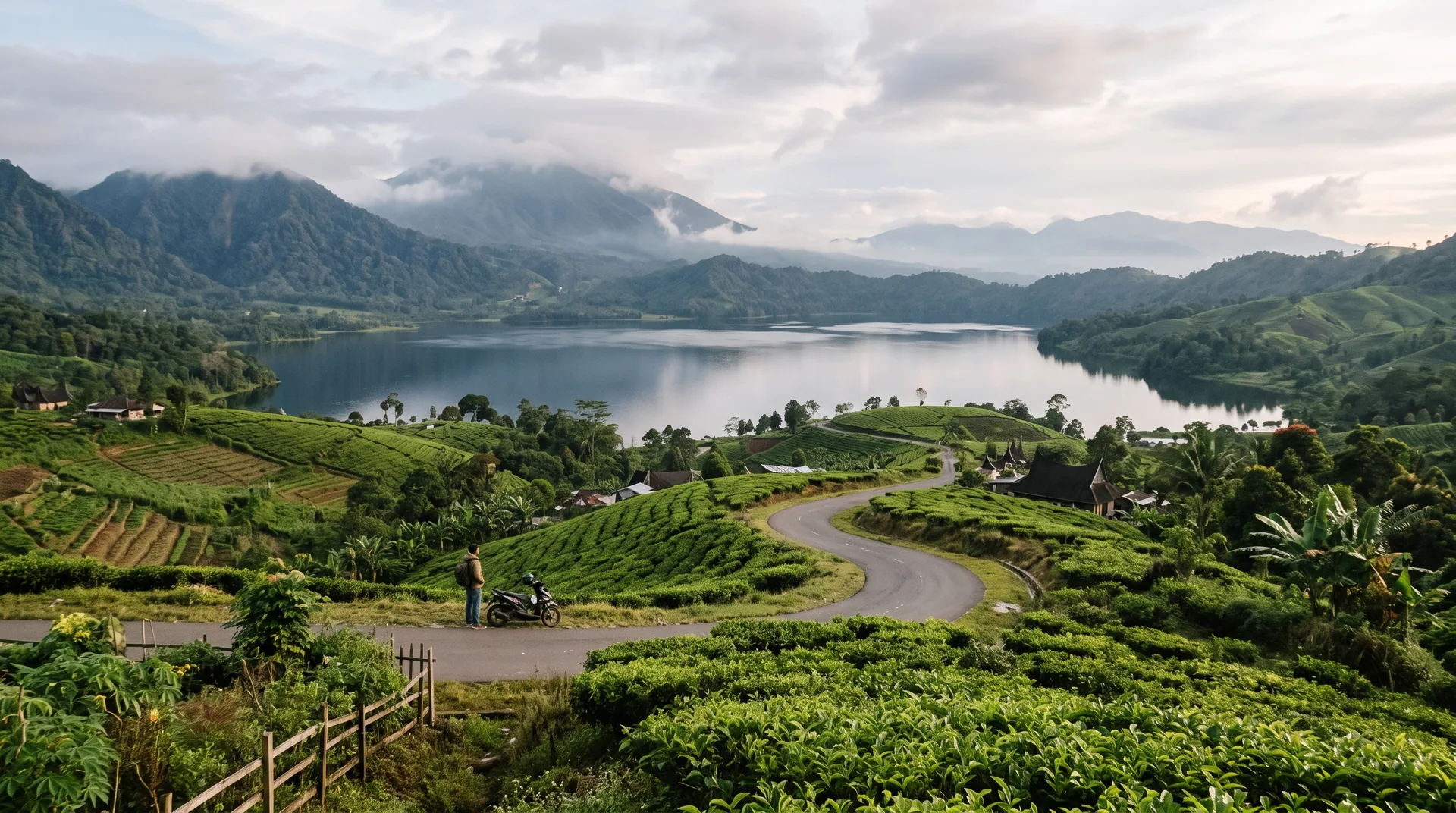 Pemandangan dataran tinggi Alahan Panjang dan kawasan Danau Kembar di Kabupaten Solok Sumatera Barat