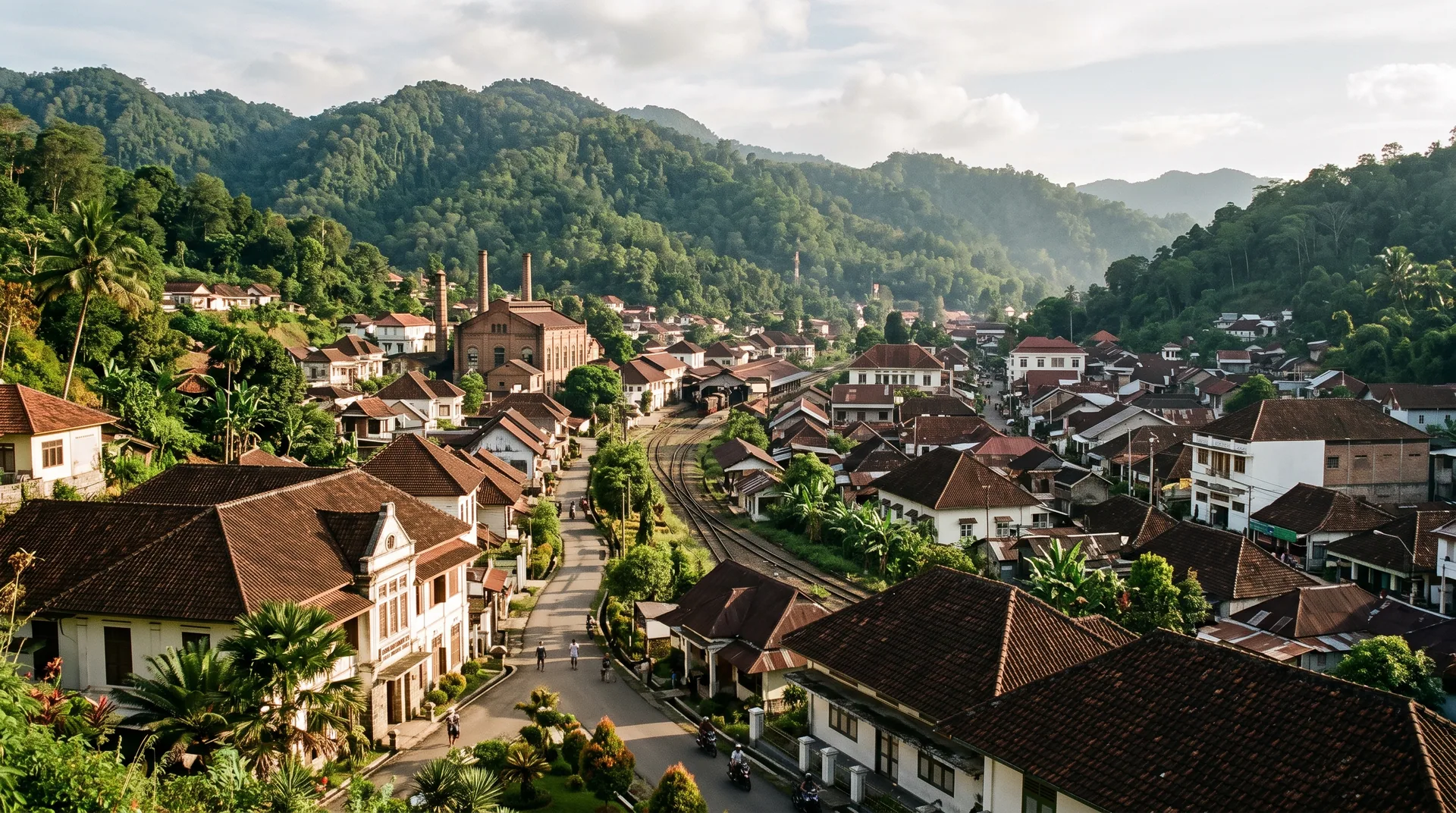 Kawasan heritage Sawahlunto dengan bangunan kota tambang bersejarah di Sumatera Barat